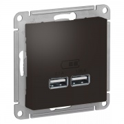 Зарядка USB  5В, 1 порт x 2,1 А, 2 порта х 1,05 А SE AtlasDesign, мокко