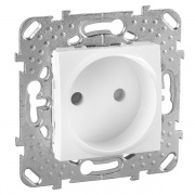 Розетка  без заземления со шторками (винтовой зажим) SE Unica, белый