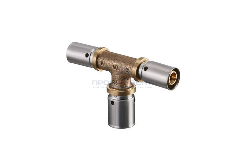 Тройник переходной Oventrop Cofit P - 20x2.5 x 26x3.0 x 20x2.5 (прессовой, бронза)