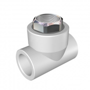 Тройник с переходом на накидную гайку KALDE - 25 x 3/4" (для полипропиленовых труб, белый)