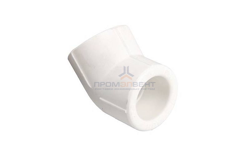 Отвод 45° VALTEC VTp.759 - 50 (для полипропиленовых труб под пайку, цвет белый)