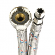 Подводка под смеситель гибкая Industrias Mateu (Штуцер/Гайка) - М10-18 x 1/2" (длина 1200 мм)