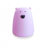 12-27 Ночник светодиодный силиконовый, размер:8.8x8.8x10.3см, питание 3*ААА, розовый.