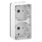 Коробка вертикальная 2 поста накладного монтажа Mureva Styl IP55 Schneider Electric Белый