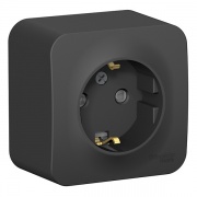 Розетка с заземлением со шторками Blanca Schneider Electric 16А 250В антрацит изол.пластина