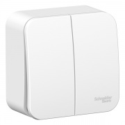 Выключатель 2-клавишный (cх.5) Blanca Schneider Electric 10А 250В белый изол.пластина