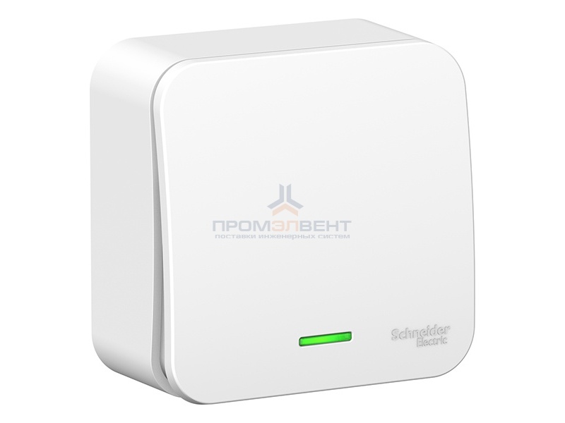 Выключатель 1-клавишный с подсветкой (cх.1) Blanca Schneider Electric 6А 250В белый монтажная пласти