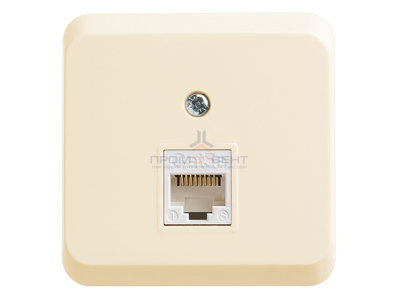 Розетка компьютерная RJ45 кат.5E Этюд кремовый [уп 17 шт]