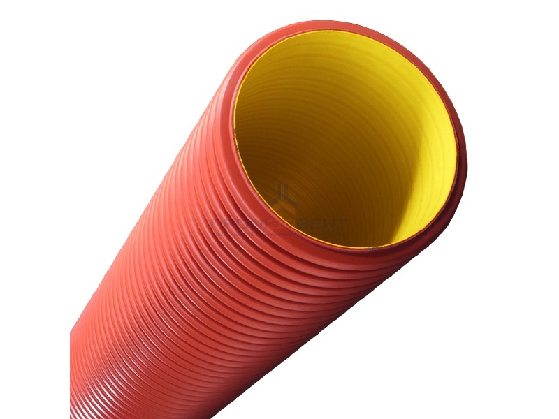 Труба жесткая двустенная для кабельной канализации DKC, (12кПа) д110мм, цвет красный [уп.6м]