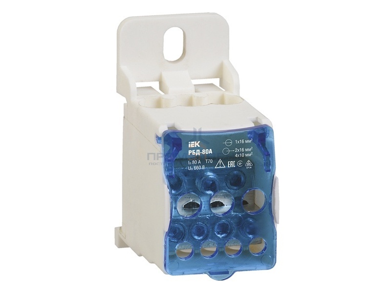 Распределительный блок на DIN-рейку РБД-80А